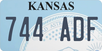 KS license plate 744ADF