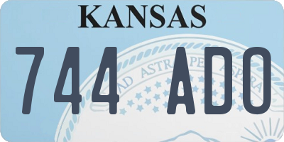 KS license plate 744ADO