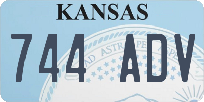 KS license plate 744ADV