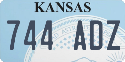 KS license plate 744ADZ