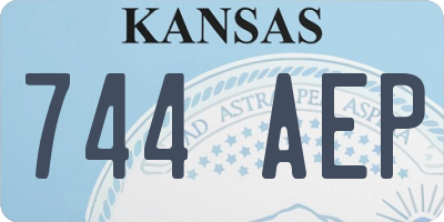 KS license plate 744AEP