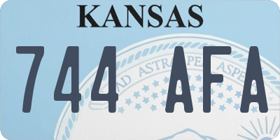 KS license plate 744AFA