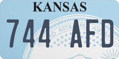 KS license plate 744AFD