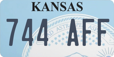 KS license plate 744AFF