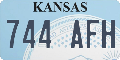 KS license plate 744AFH