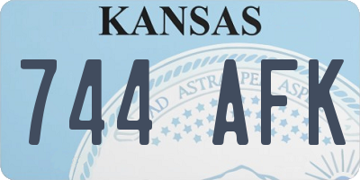 KS license plate 744AFK