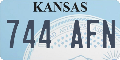 KS license plate 744AFN