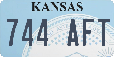 KS license plate 744AFT