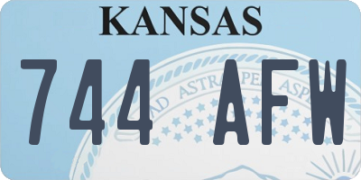 KS license plate 744AFW