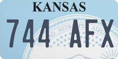 KS license plate 744AFX