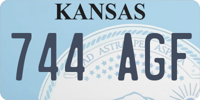 KS license plate 744AGF
