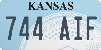 KS license plate 744AIF