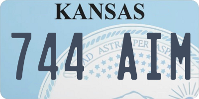 KS license plate 744AIM