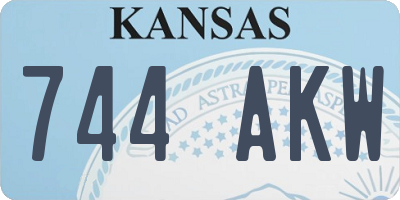KS license plate 744AKW