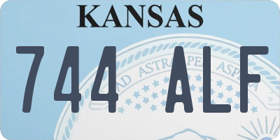KS license plate 744ALF