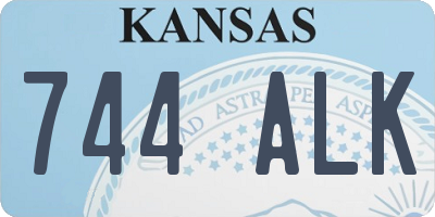 KS license plate 744ALK