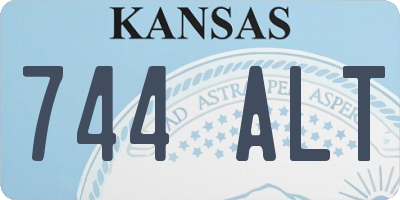 KS license plate 744ALT