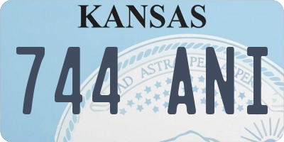 KS license plate 744ANI