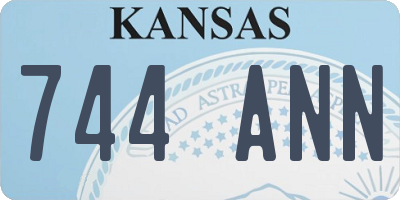 KS license plate 744ANN