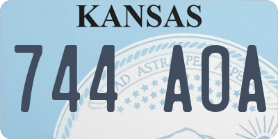 KS license plate 744AOA