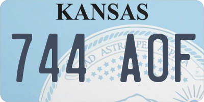 KS license plate 744AOF