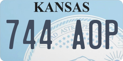 KS license plate 744AOP