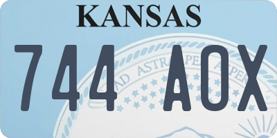 KS license plate 744AOX