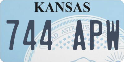 KS license plate 744APW