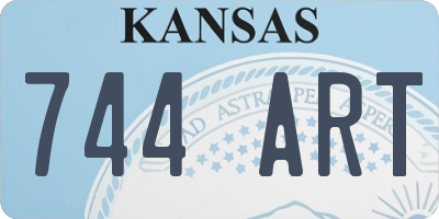 KS license plate 744ART