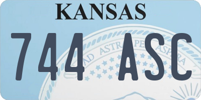 KS license plate 744ASC