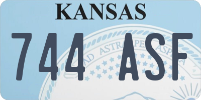 KS license plate 744ASF