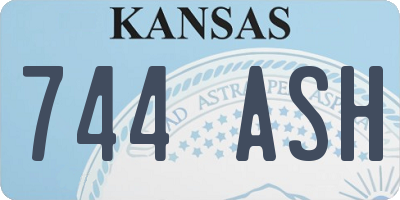 KS license plate 744ASH