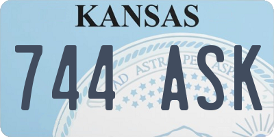KS license plate 744ASK