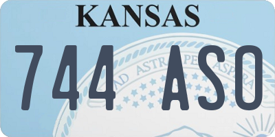 KS license plate 744ASO