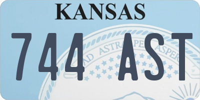 KS license plate 744AST