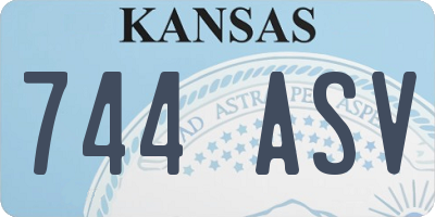 KS license plate 744ASV