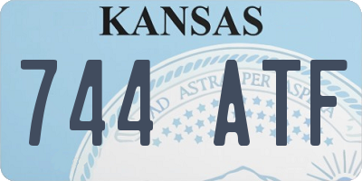 KS license plate 744ATF