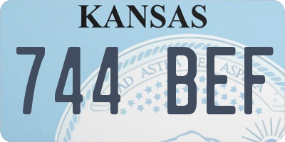 KS license plate 744BEF