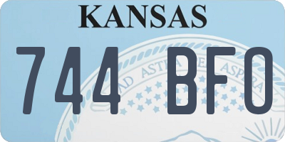 KS license plate 744BFO
