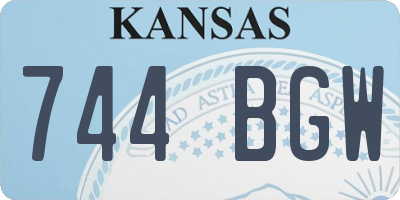 KS license plate 744BGW