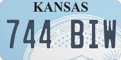 KS license plate 744BIW