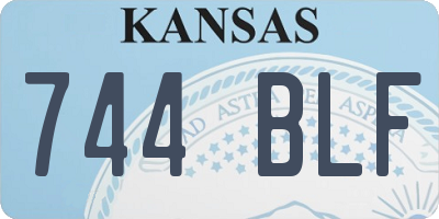 KS license plate 744BLF