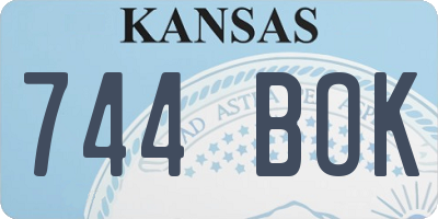 KS license plate 744BOK