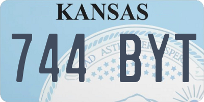 KS license plate 744BYT