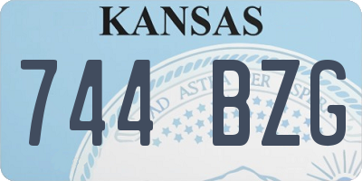 KS license plate 744BZG