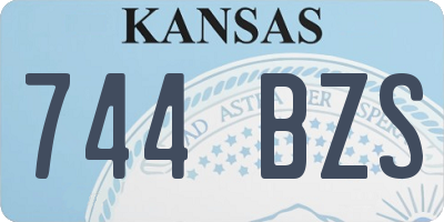 KS license plate 744BZS