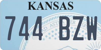 KS license plate 744BZW