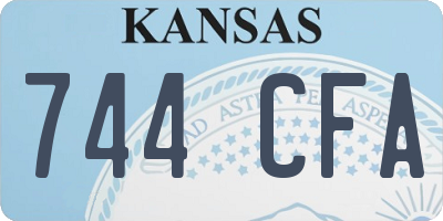 KS license plate 744CFA