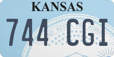 KS license plate 744CGI