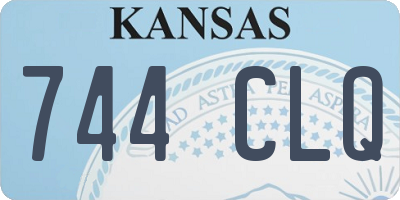 KS license plate 744CLQ
